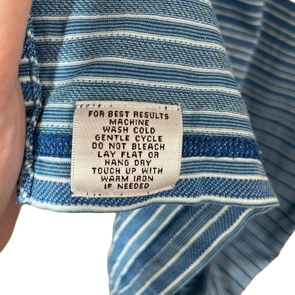 Peter Millar Striped Country Club Golf Polo in Blue/White Size M - Picture 8 of 8